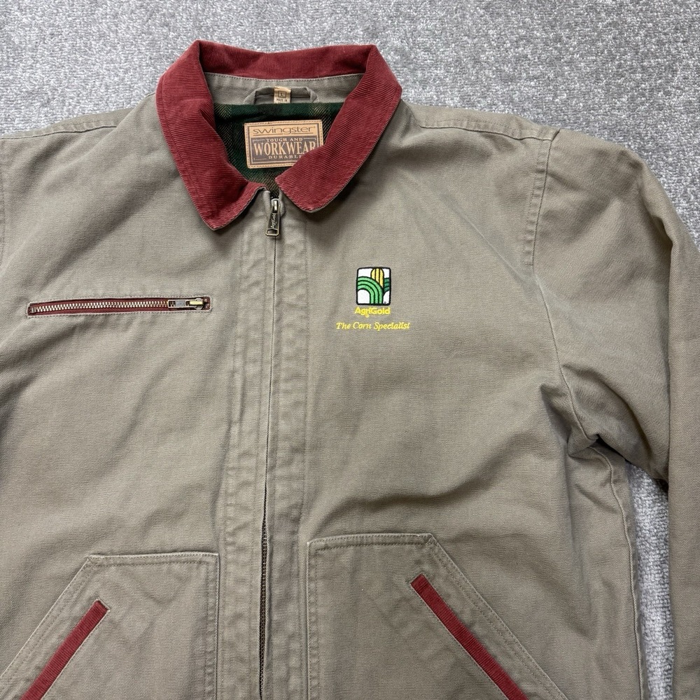 Vintage Agrigold Corn Large Canvas Lined Chore Farm Jacket Corduroy Detroit